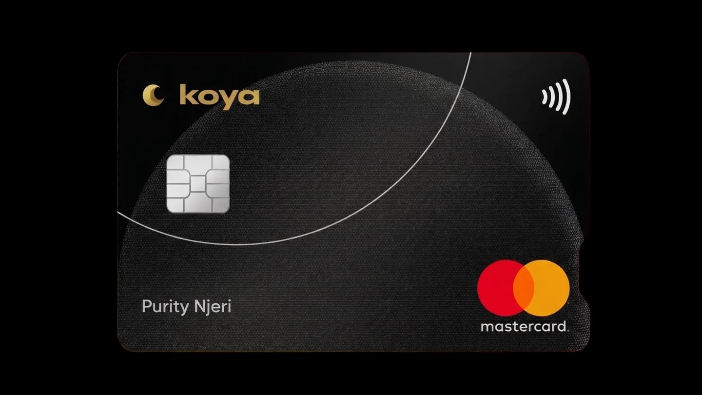 Koya black Mastercard debit card
